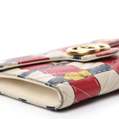 Gucci Calfskin Matelasse Trompe L'Oeil Print Mini GG Marmont Chain Wallet White 6 of 22