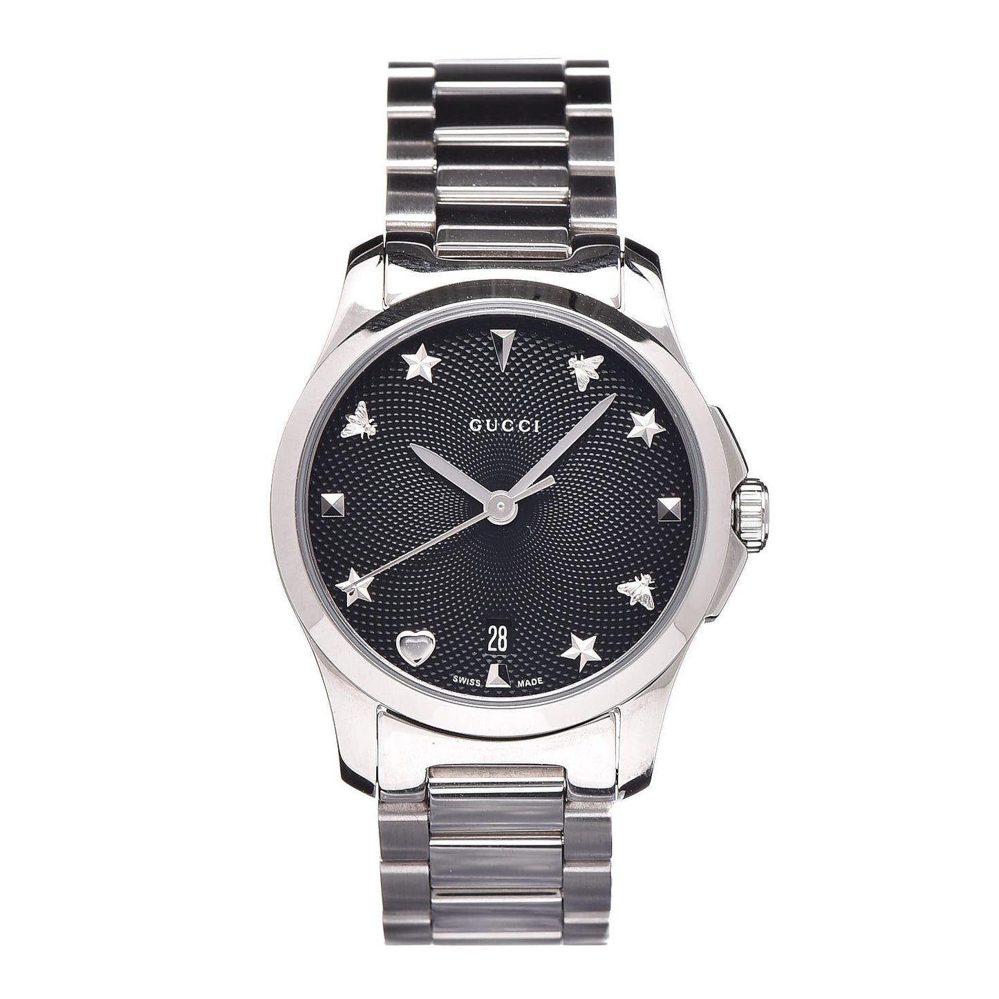 Stainless Steel 27mm G-Timeless Charm Quartz Watch Black