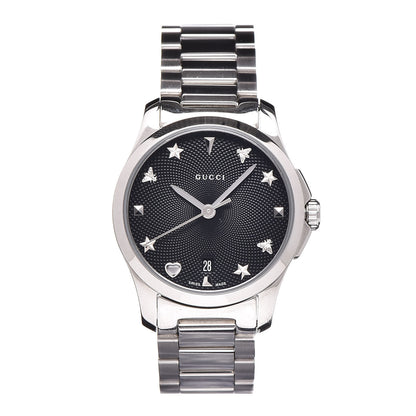Gucci Stainless Steel 27mm G-Timeless Charm Quartz Watch Black 1 of 6