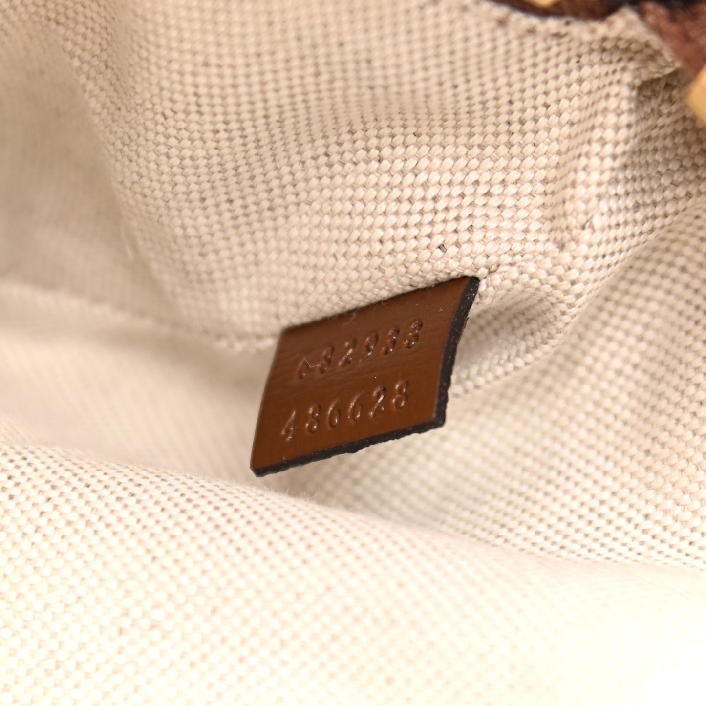GG Supreme Monogram Textured Calfskin Retro Interlocking G Belt Bag Beige Ebony Brown Sugar