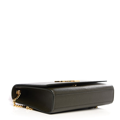 Saint Laurent Grain De Poudre Medium Classic Monogram Kate Satchel Dark Tea 3 of 9