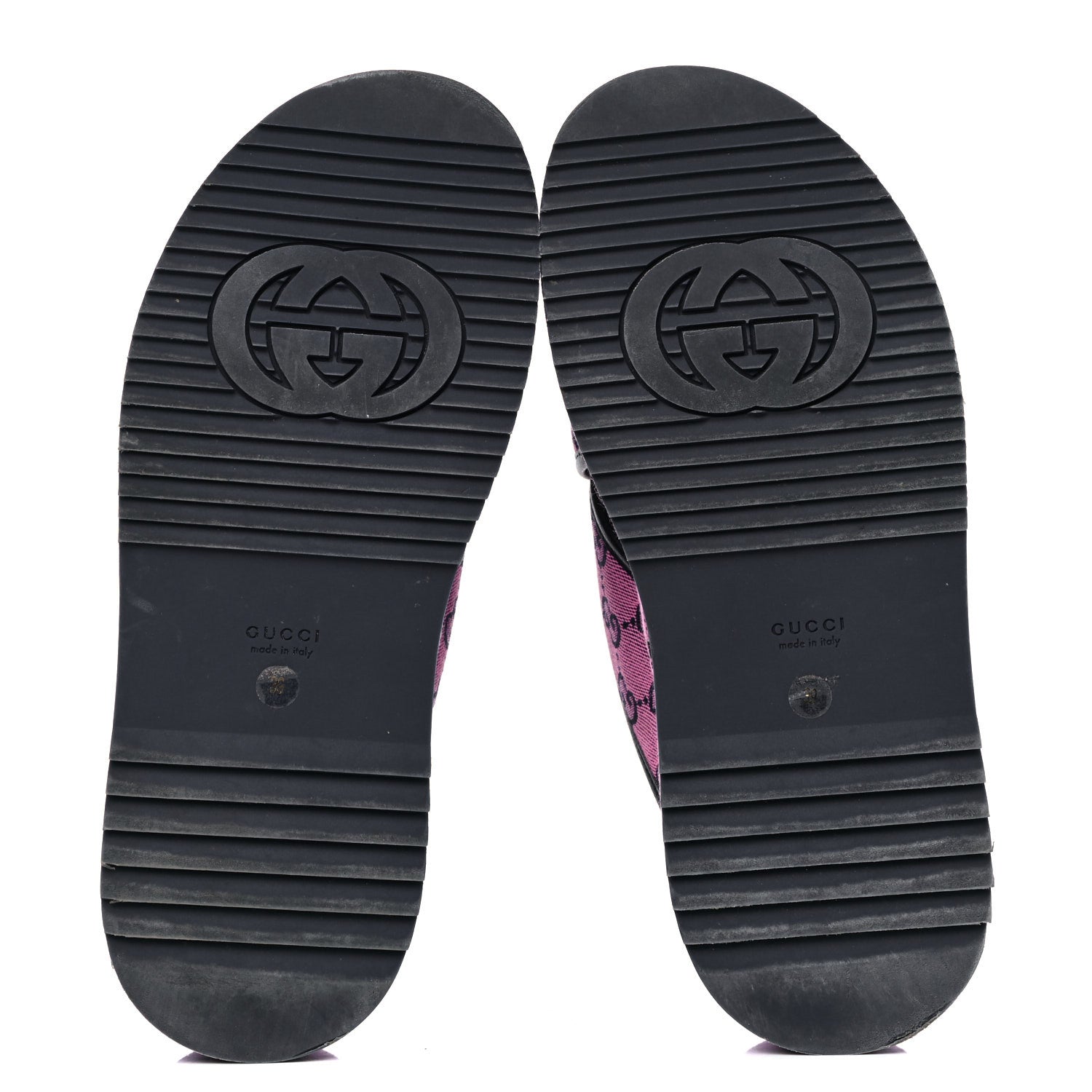 Gucci Monogram Multicolor Criss Cross Platform Slide Sandals 39 Pink Blue 5 of 6