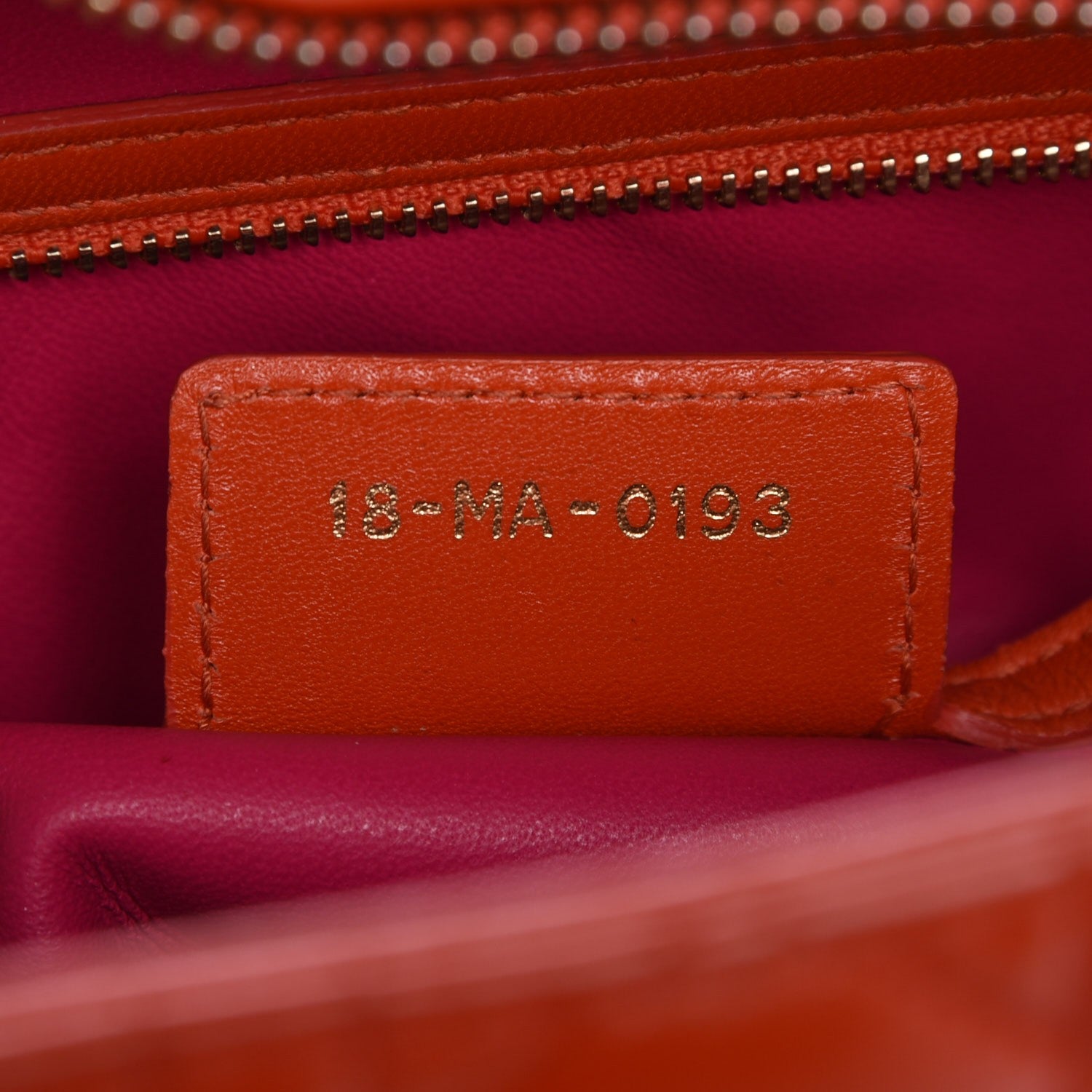 Christian Dior Lambskin Cannage Large Bi-Color Lady Dior Orange Fuchsia 13 of 17