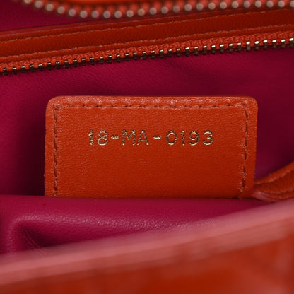 Christian Dior Lambskin Cannage Large Bi-Color Lady Dior Orange Fuchsia 13 of 17