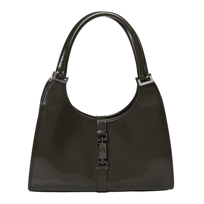 Gucci Patent Bardot Shoulder Bag Olive Green 1 of 14