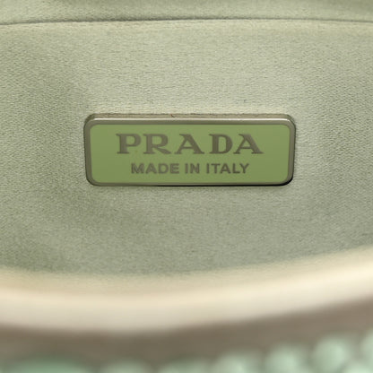 Prada Satin Crystal Cleo Adjustable Strap Shoulder Bag Acqua 7 of 11