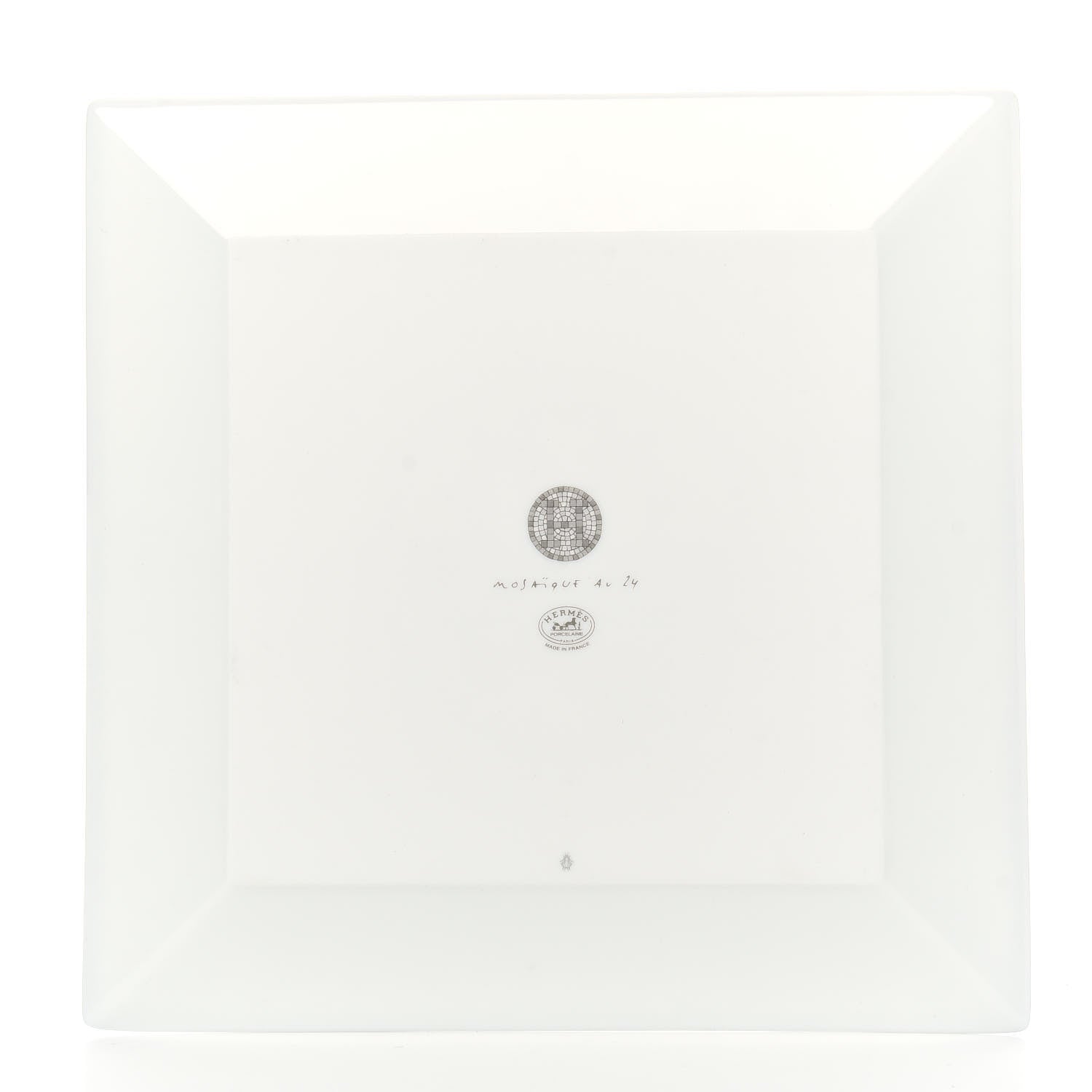 Hermes Porcelain Mosaique au 24 Square Plate Platinum 3 of 5