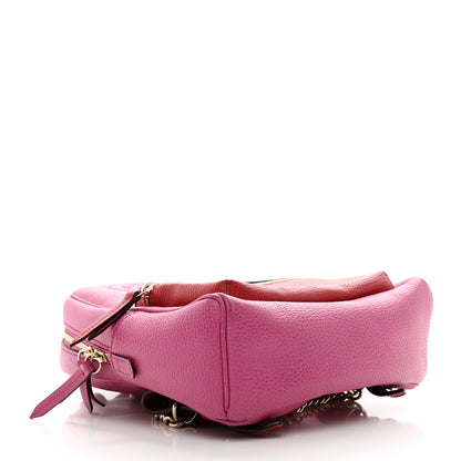 Gucci Pebbled Calfskin Soho Chain Backpack Red Pink 4 of 12
