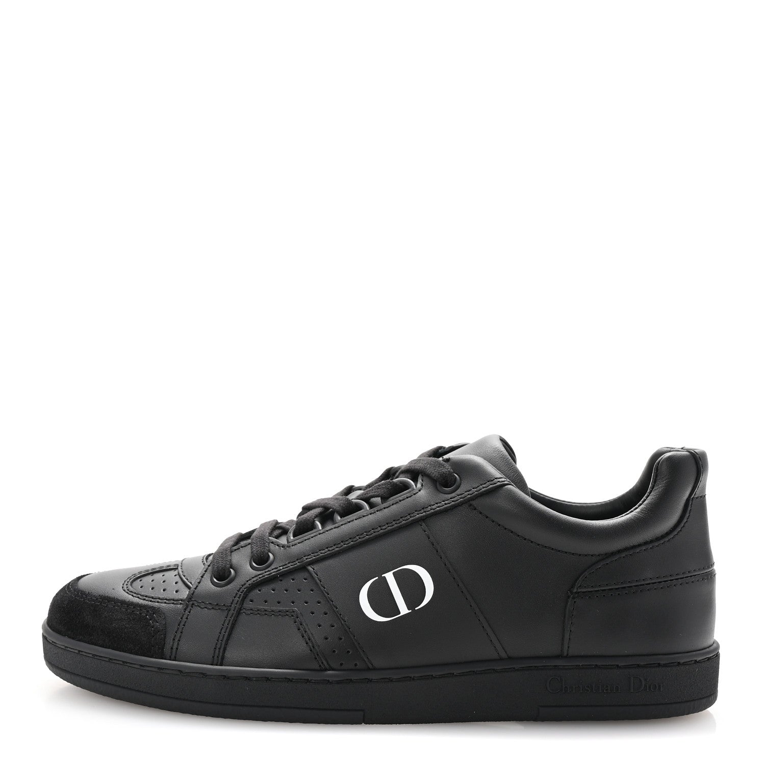 Christian Dior Calfskin Suede Logo Sneakers 36.5 Black 1 of 18