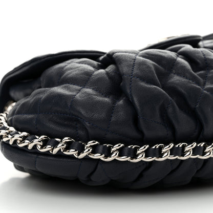 Chanel Washed Lambskin Quilted Medium Chain Around Messenger Navy Blue 9 of 11