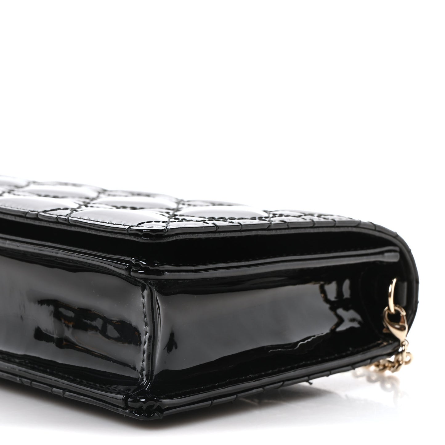 Patent Cannage Lady Dior Pouch Black