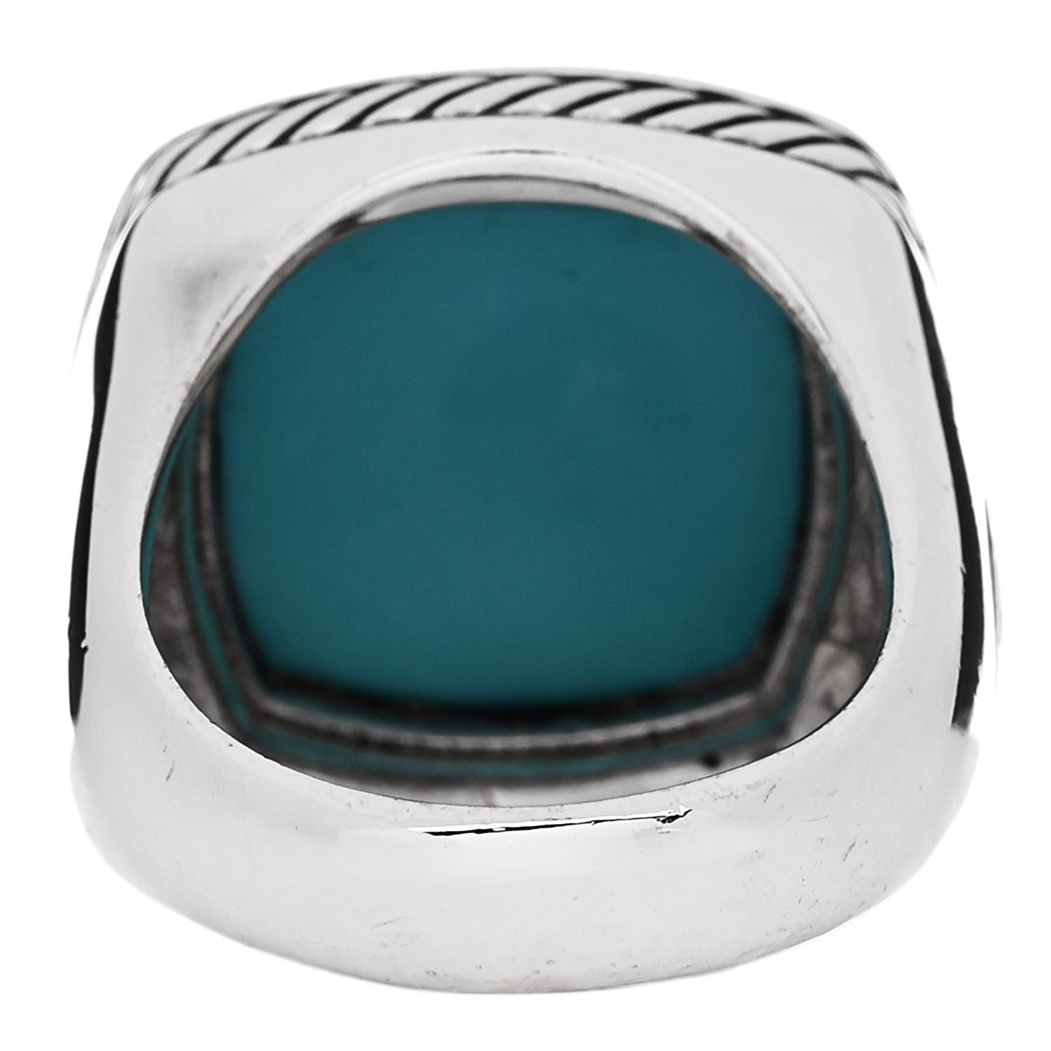 David Yurman Sterling Silver Turquoise 17mm Albion Ring 54 7 4 of 5