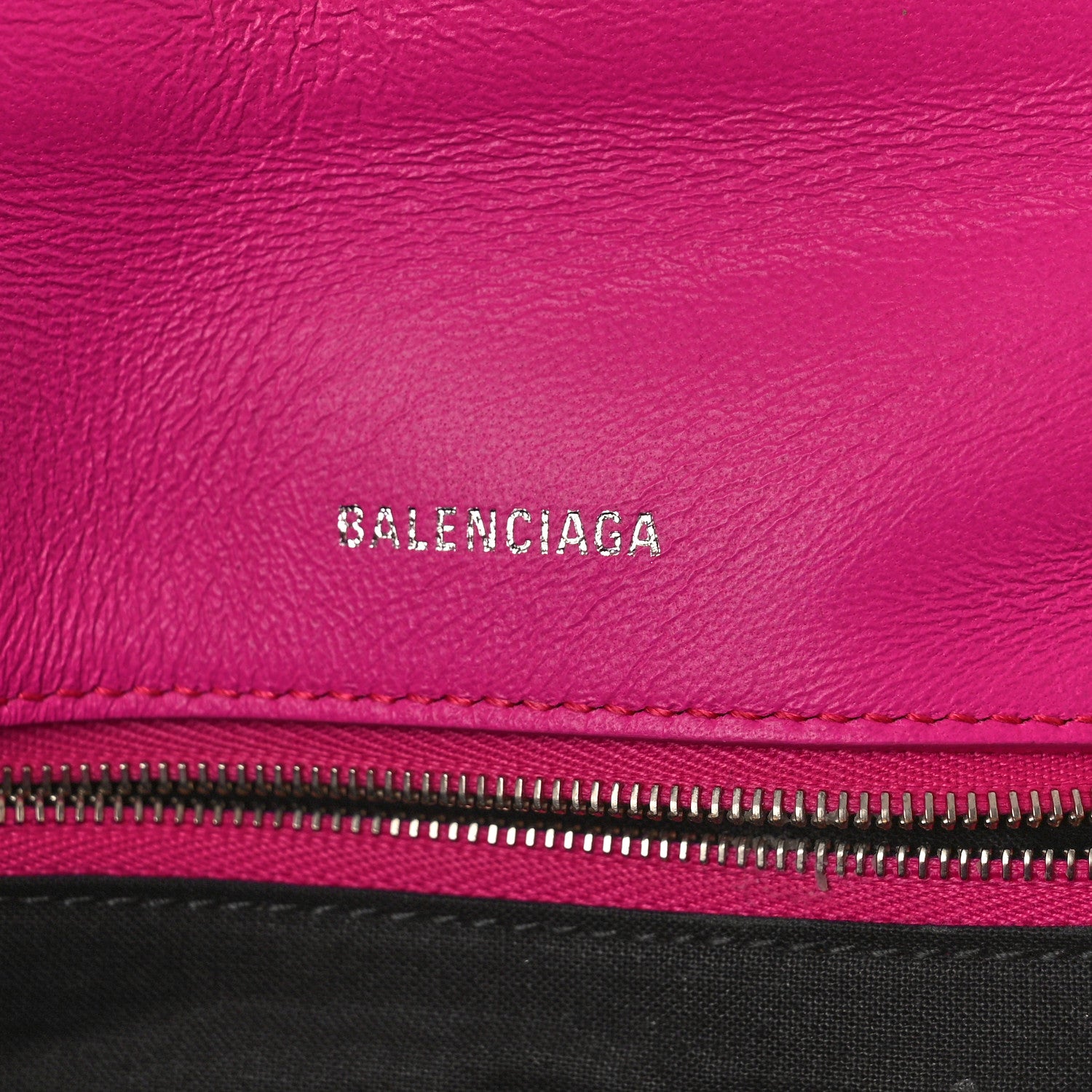 Balenciaga Nappa Calfskin Quilted Touch B Puffy Clutch Fuchsia 6 of 14