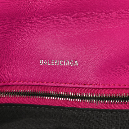 Balenciaga Nappa Calfskin Quilted Touch B Puffy Clutch Fuchsia 6 of 14