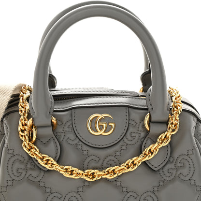 Gucci Calfskin GG Matelasse Mini Bowler Bag Dusty Grey Natural 8 of 11