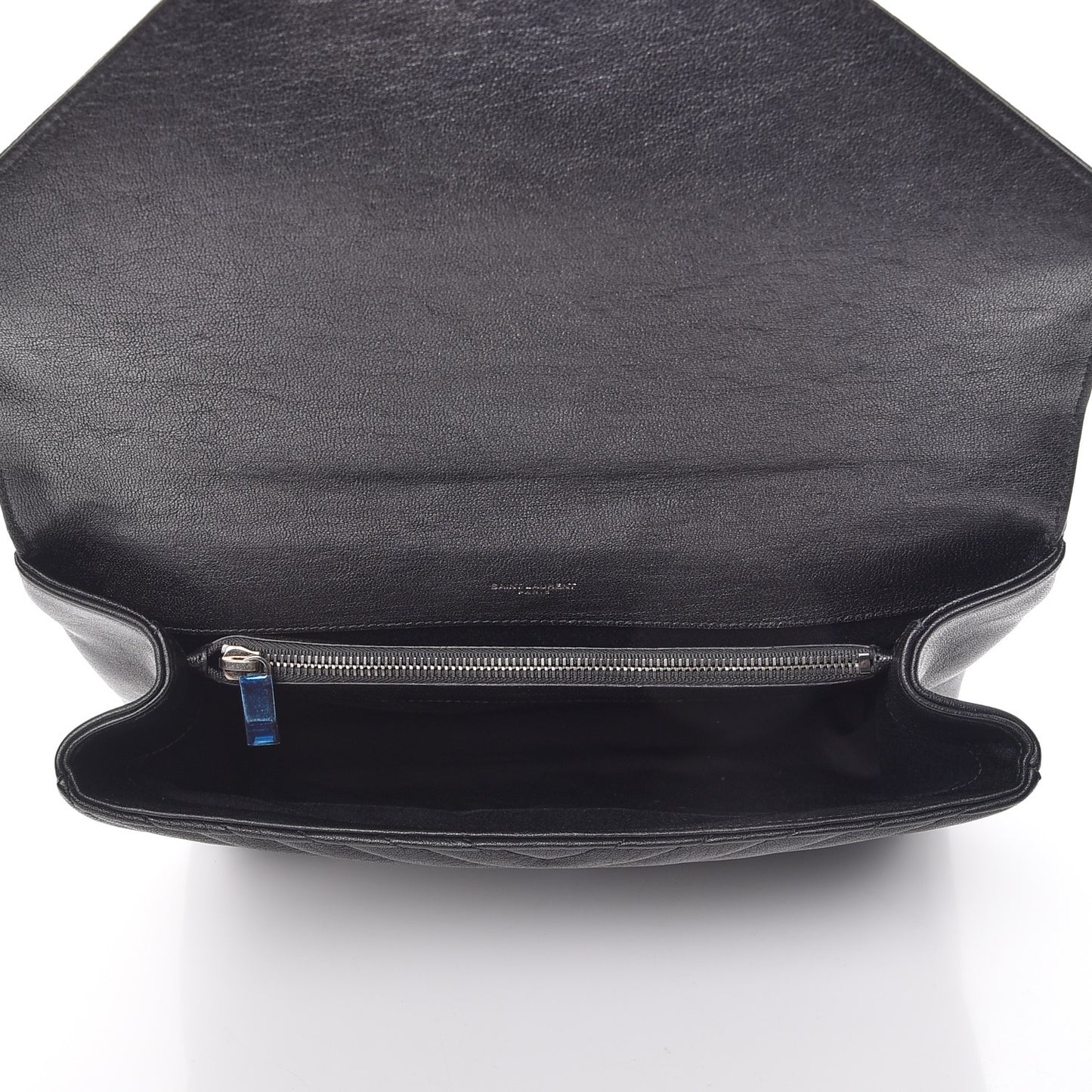Sheepskin Matelasse Chevron Monogram Large College Satchel Black