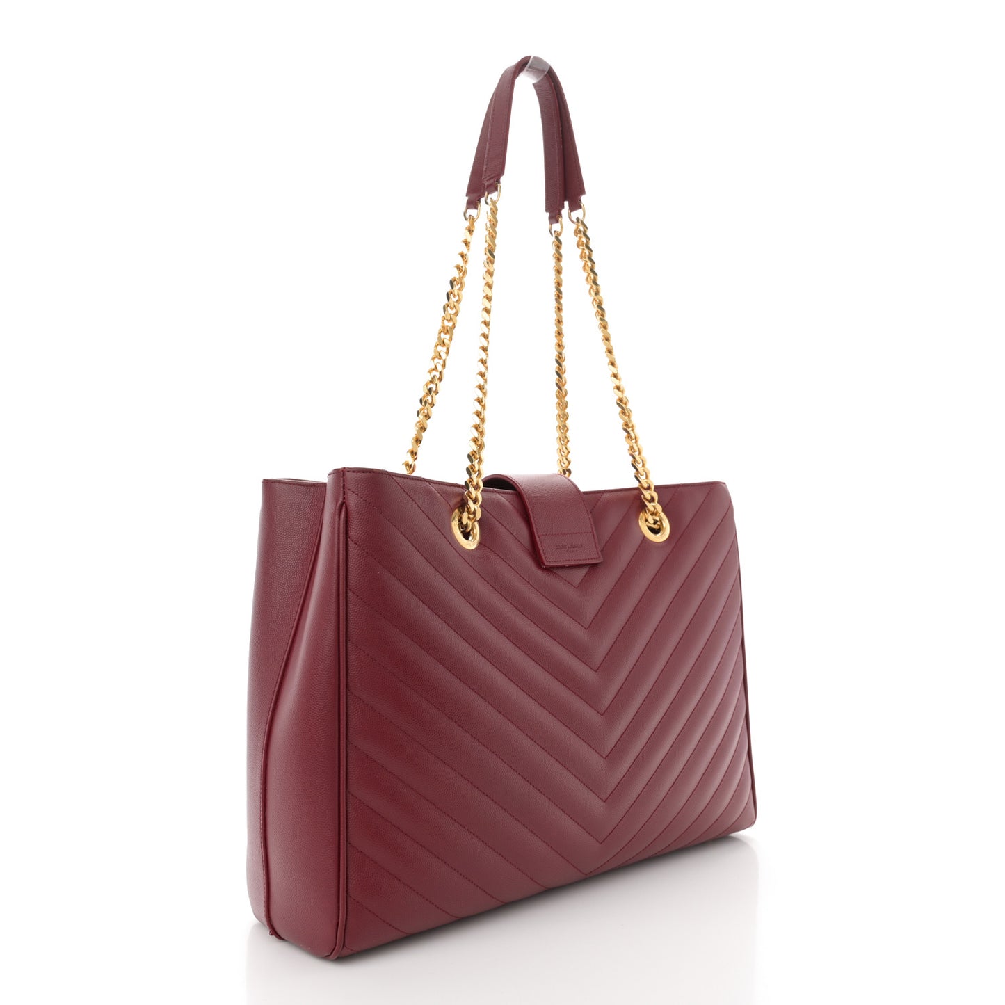 Grain De Poudre Matelasse Chevron Monogram Shopping Bag Oxblood