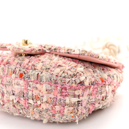 Chanel Tweed Mini Pearl Handle Flap Pink Beige Orange Ecru 10 of 10