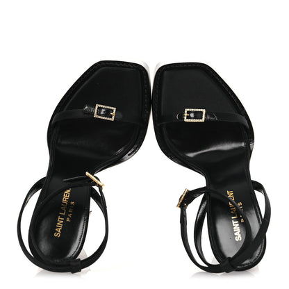 Saint Laurent Calfskin Platz 105 Platform Sandals 38 Black 2 of 10