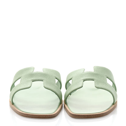 Hermes Epsom Oran Sandals 40 Vert Jade 2 of 9