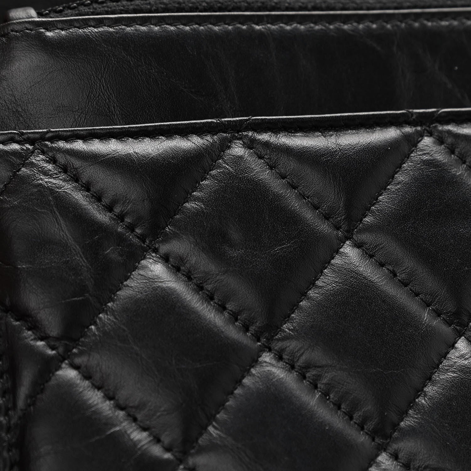 Chanel Aged Calfskin Quilted Lucky Charms 2.55 Reissue Wallet On Chain WOC Black 15 of 16