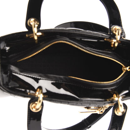 Christian Dior Patent Cannage Medium Lady Dior Black 5 of 9