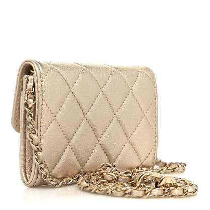 Chanel Metallic Lambskin Quilted Belt Bag Gold Gold 3 of 11