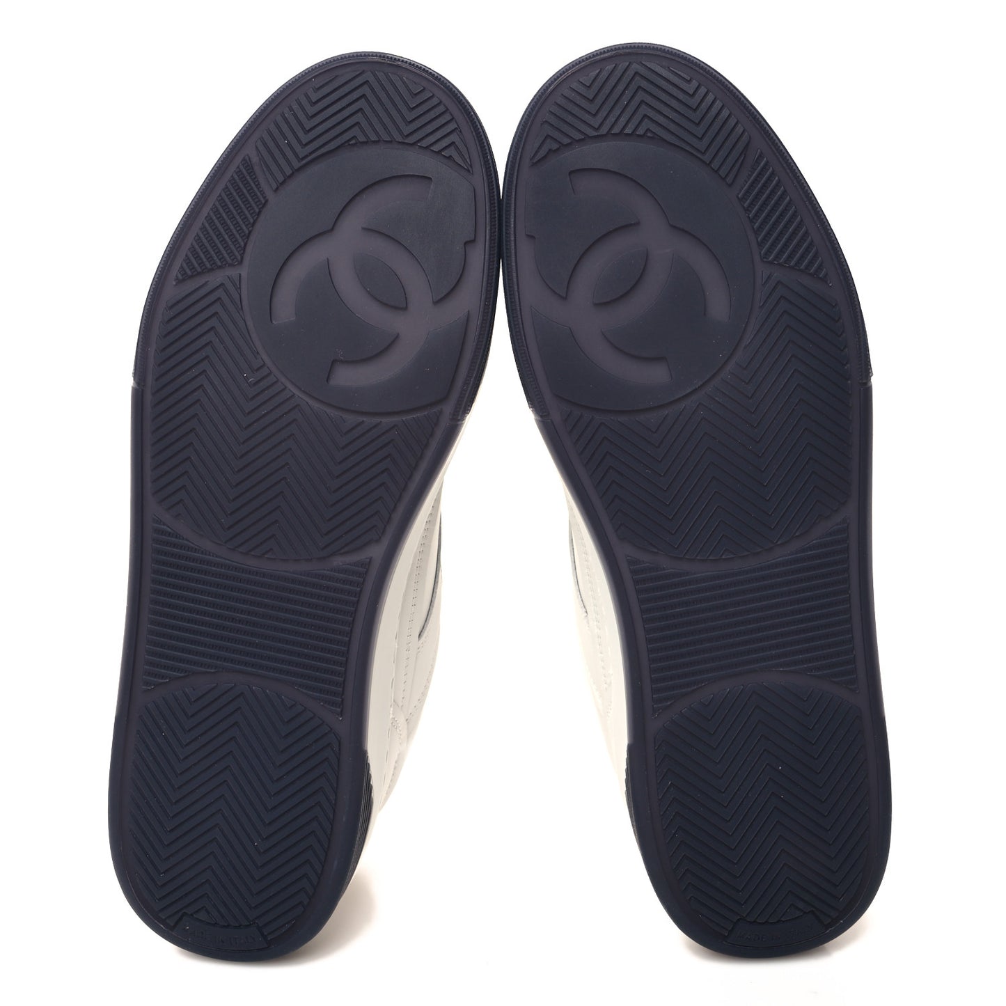 Calfskin CC Womens Sneakers 39 White Black