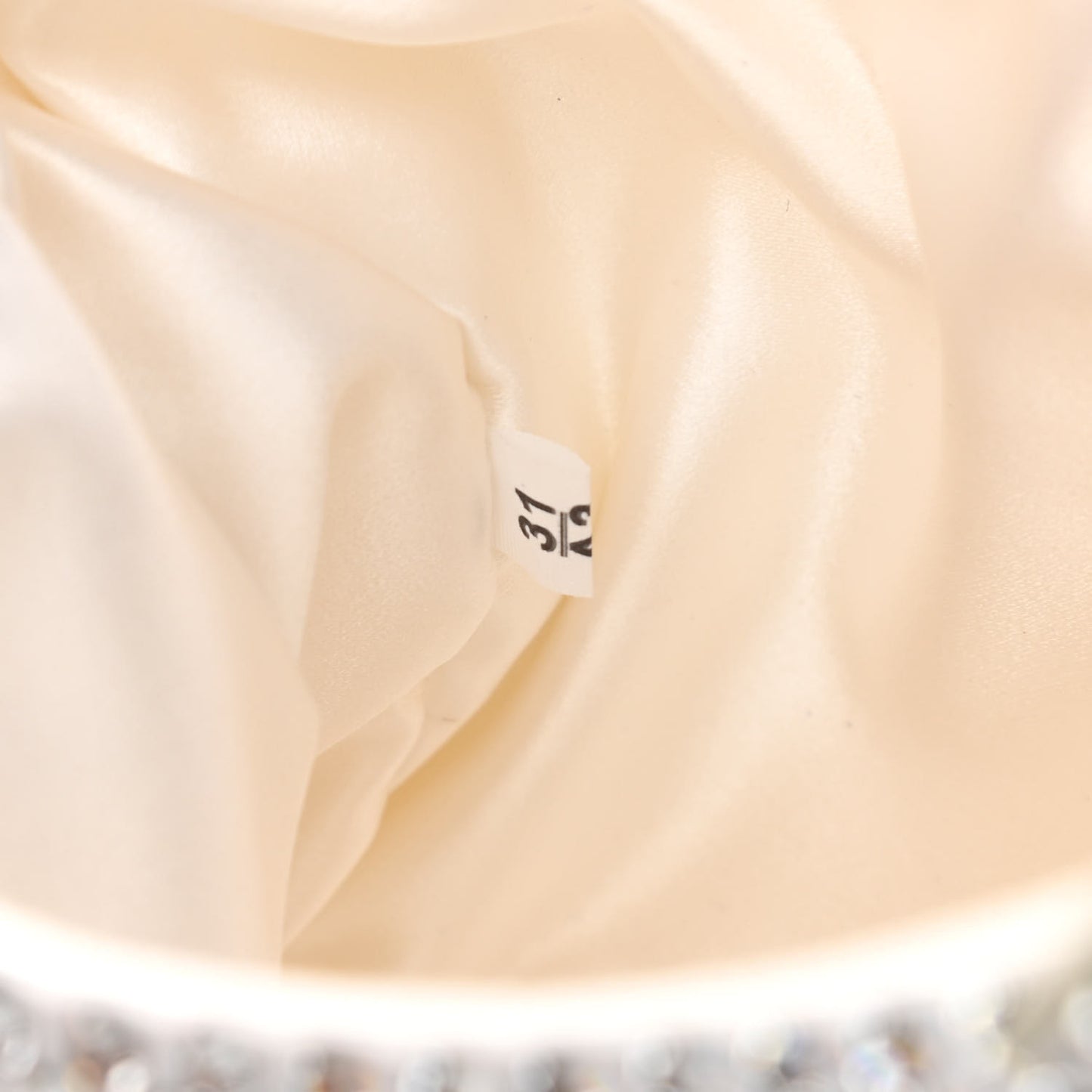 Satin Crystal Mini Re-Edition 2000 Bag White