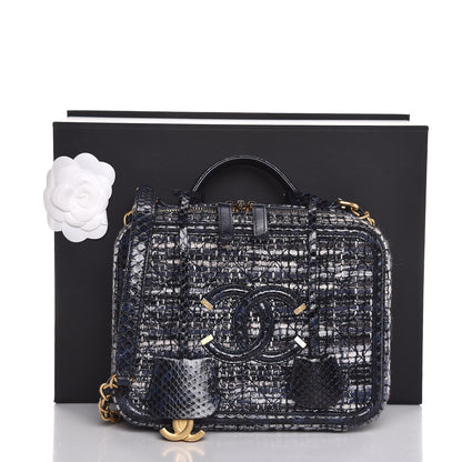 Chanel Tweed Snakeskin Quilted Medium CC Filigree Vanity Case Multicolor 8 of 8