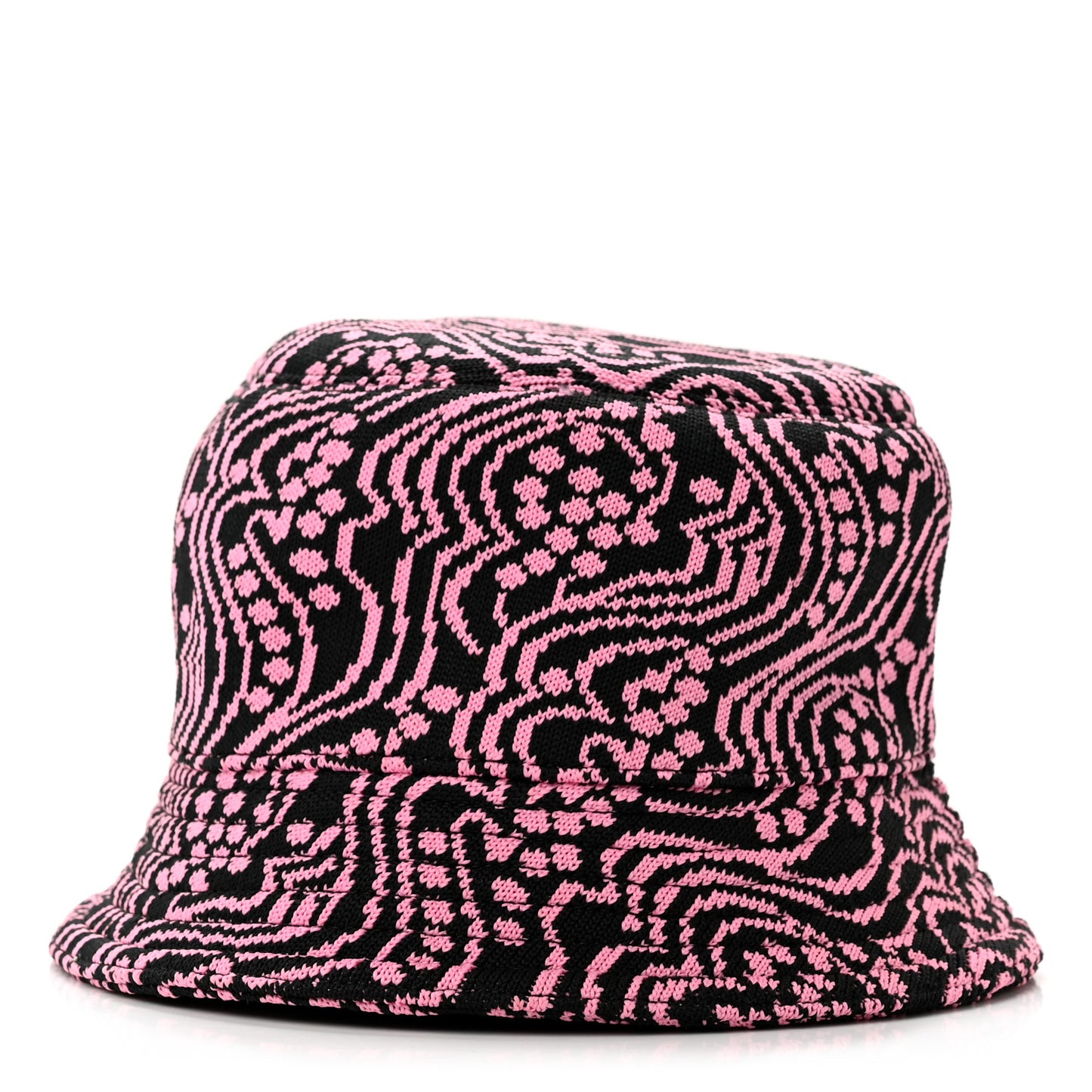 Maglia Jacquard Metal Triangle Logo Womens Bucket Hat M Black Rosa