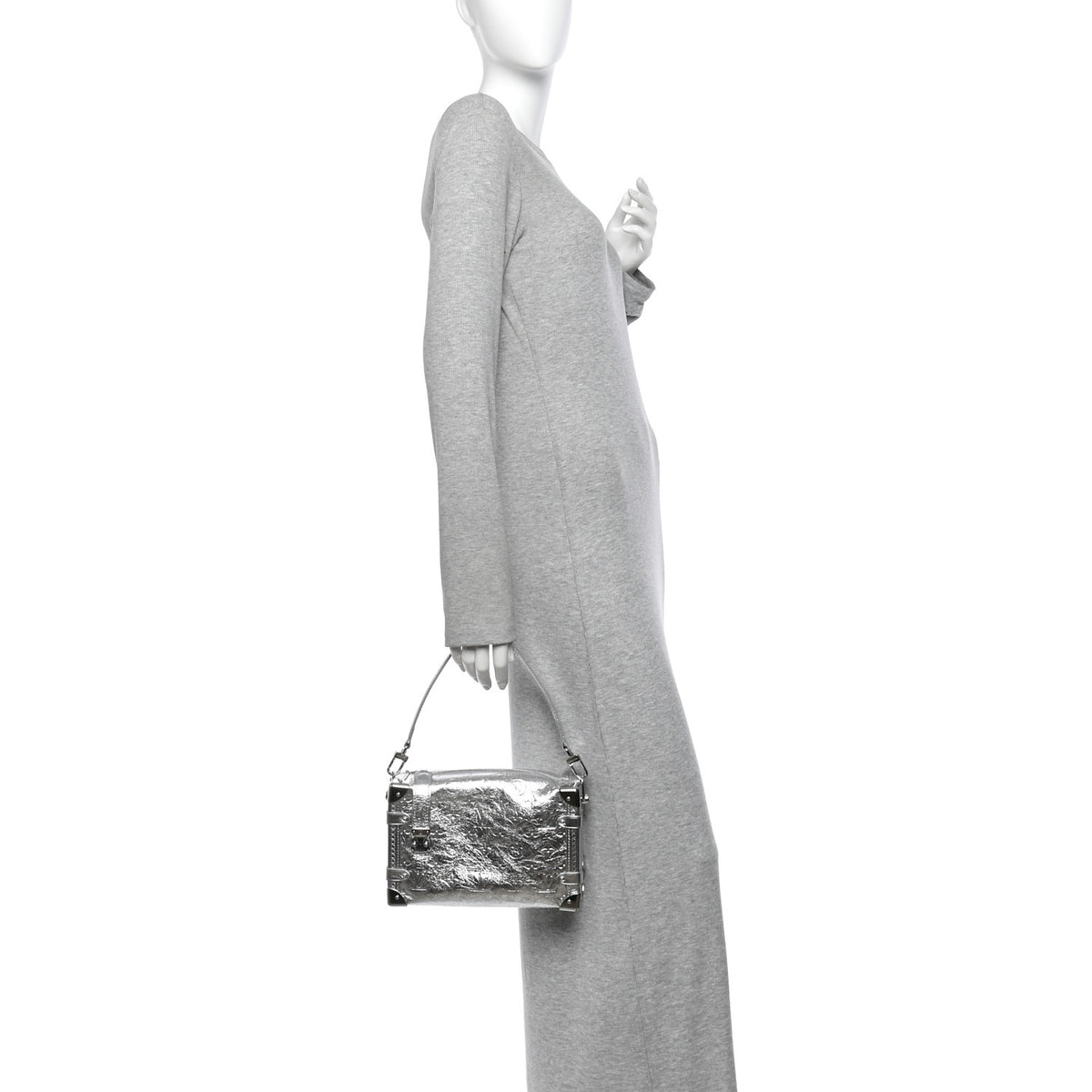 Louis Vuitton Calfskin Monogram Miroir LV Ski Side Trunk MM Silver 2 of 9