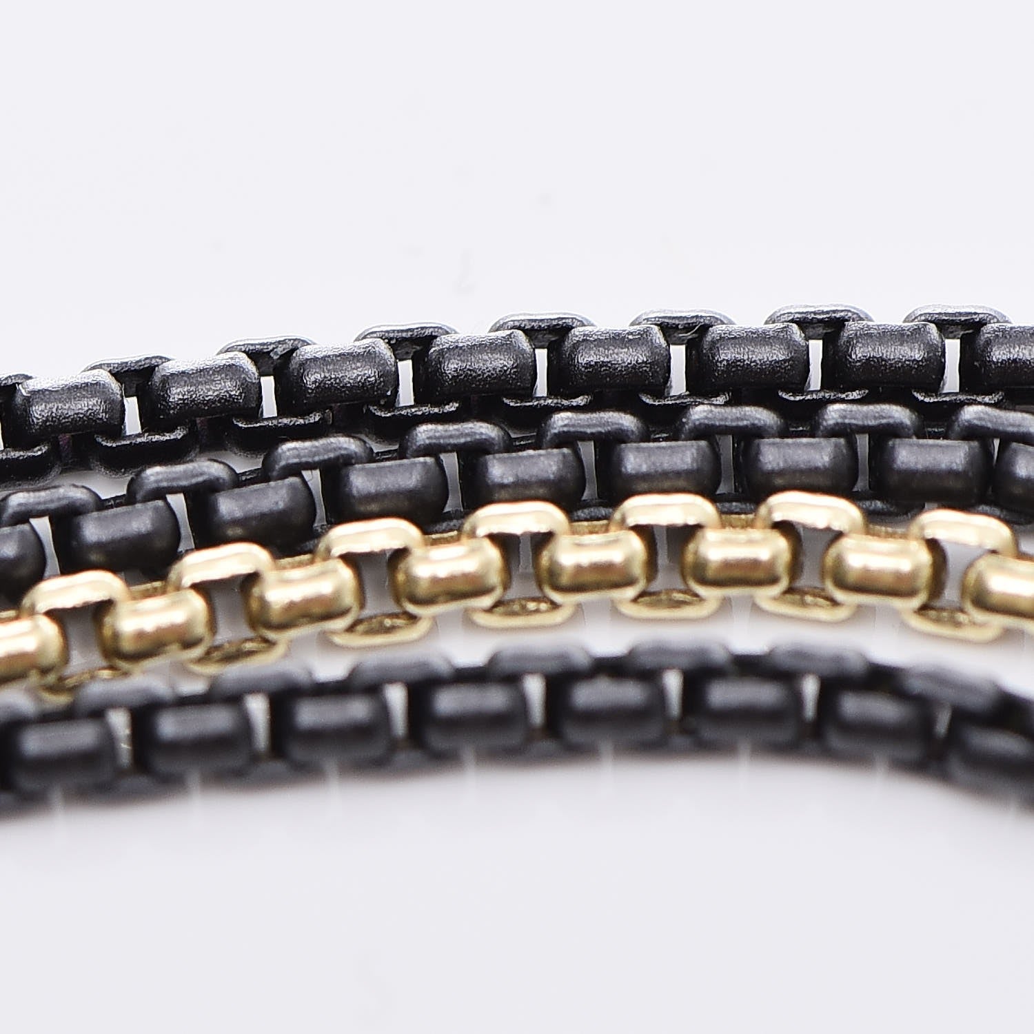 David Yurman Darkened Sterling Silver 18K Yellow Gold Four Row Chain Necklace 5 of 5
