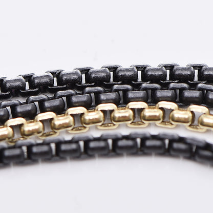 David Yurman Darkened Sterling Silver 18K Yellow Gold Four Row Chain Necklace 5 of 5