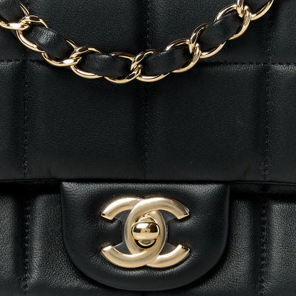 Chanel Lambskin Resin Crystal Square Quilted Mini Monacoco Flap Black 9 of 12