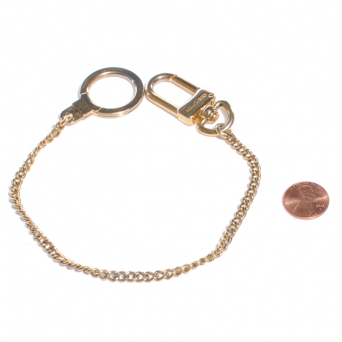 Metal Pochette Extender Key Ring Chain Gold