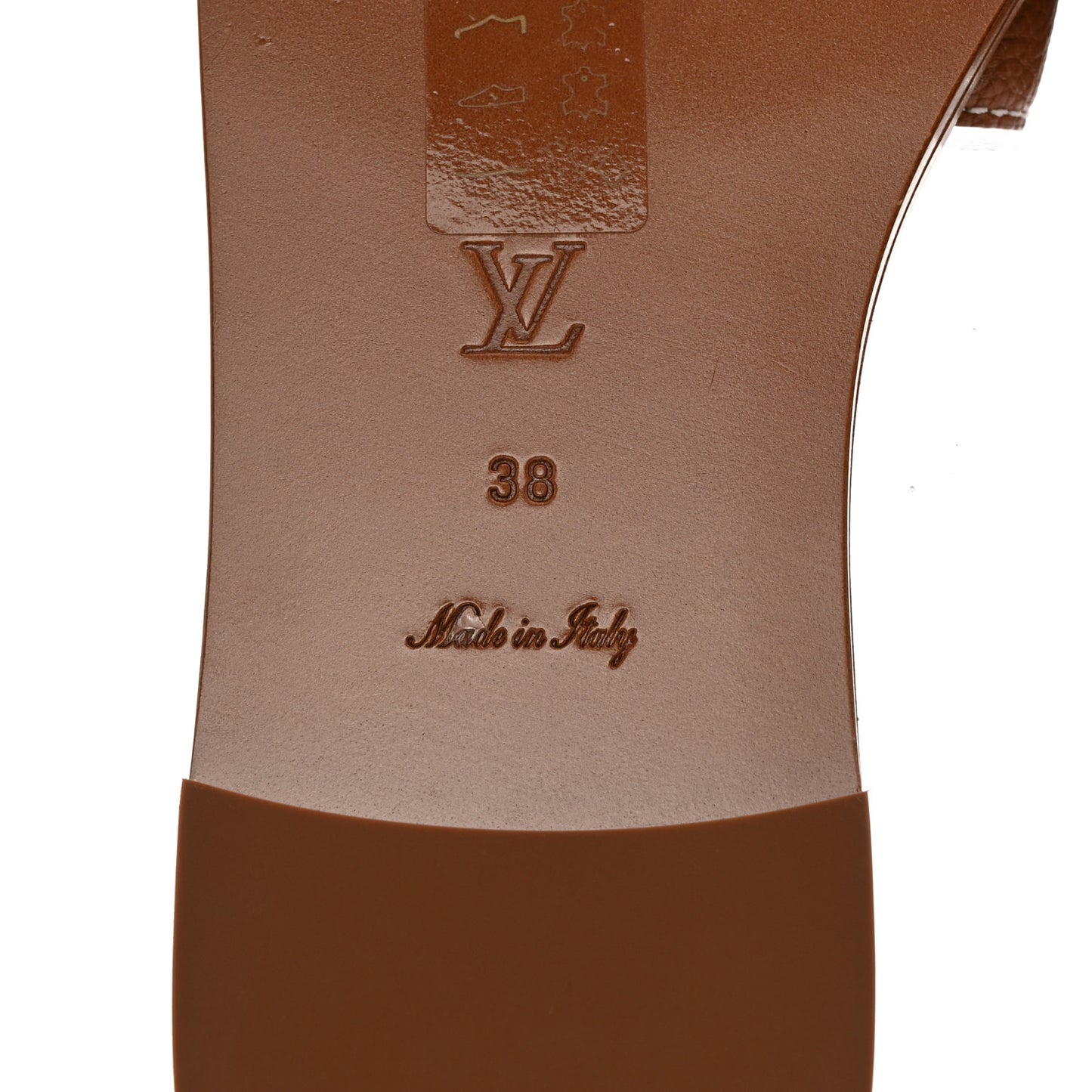 Calfskin Lock It Flat Mule 38 Cognac