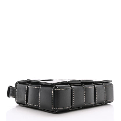 Bottega Veneta Calfskin Maxi Intrecciato Edge Stitch Cassette Crossbody Bag Black 4 of 10