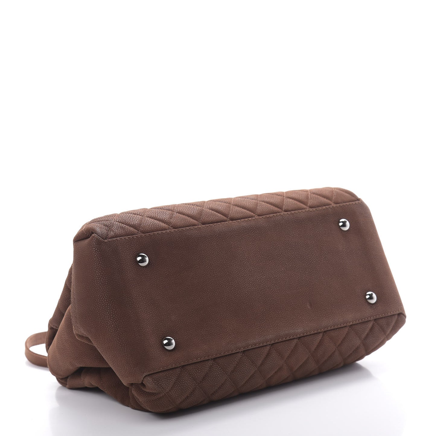 Iridescent Caviar Quilted Shoulder Bag Brown