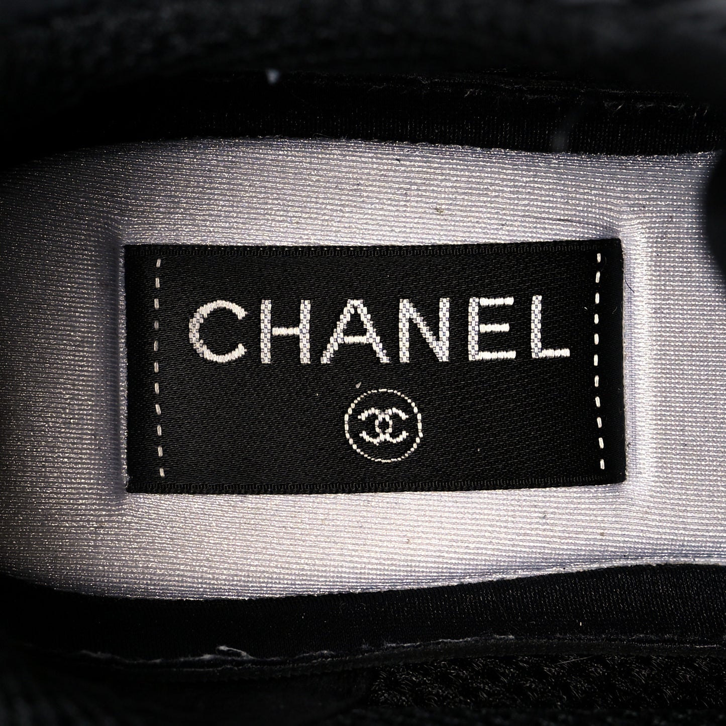 Nylon Suede Calfskin CC Sneakers 36.5 Black