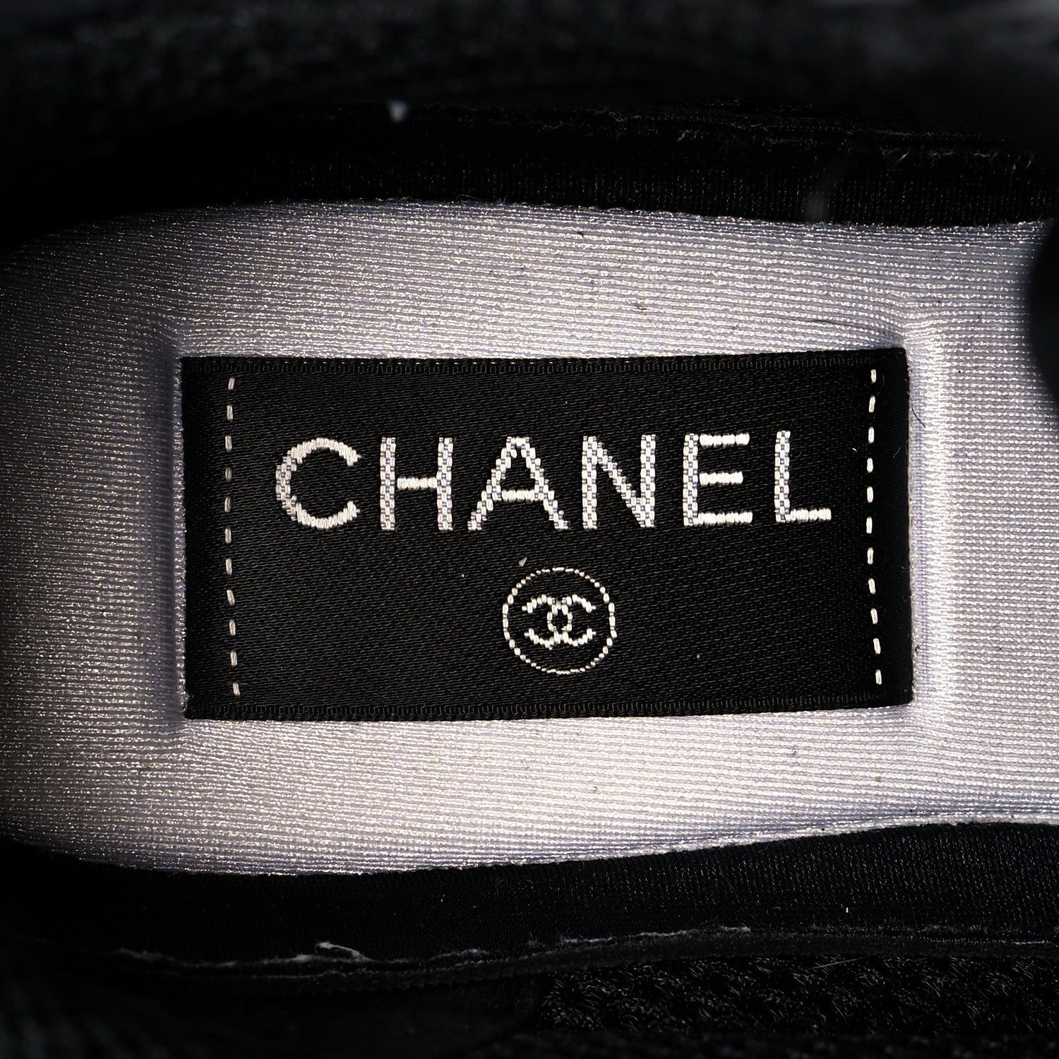 Chanel Nylon Suede Calfskin CC Sneakers 36.5 Black 7 of 7