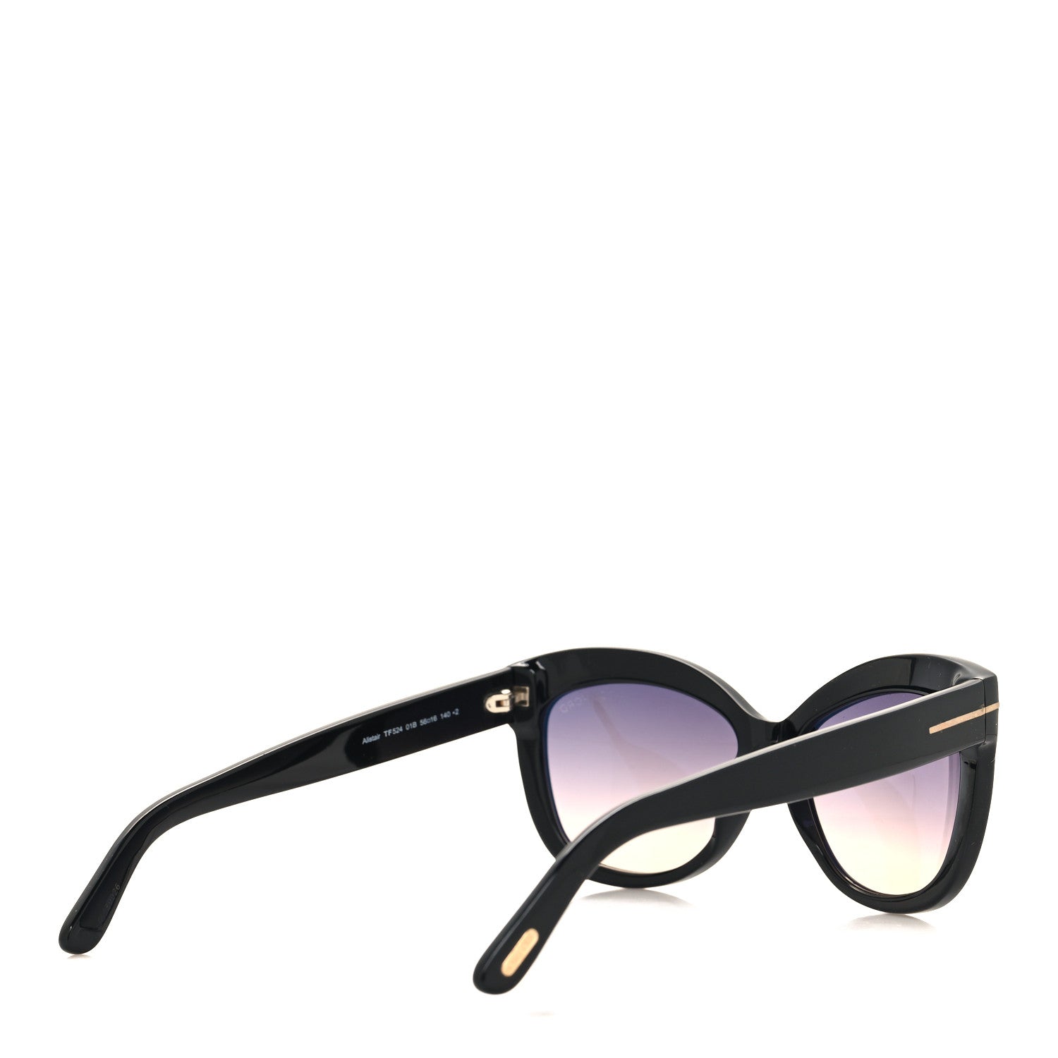 Tom Ford Acetate Alistair Cat Eye Sunglasses TF524 Black 4 of 7