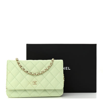 Chanel Caviar Quilted Wallet on Chain WOC Light Green 20 of 20