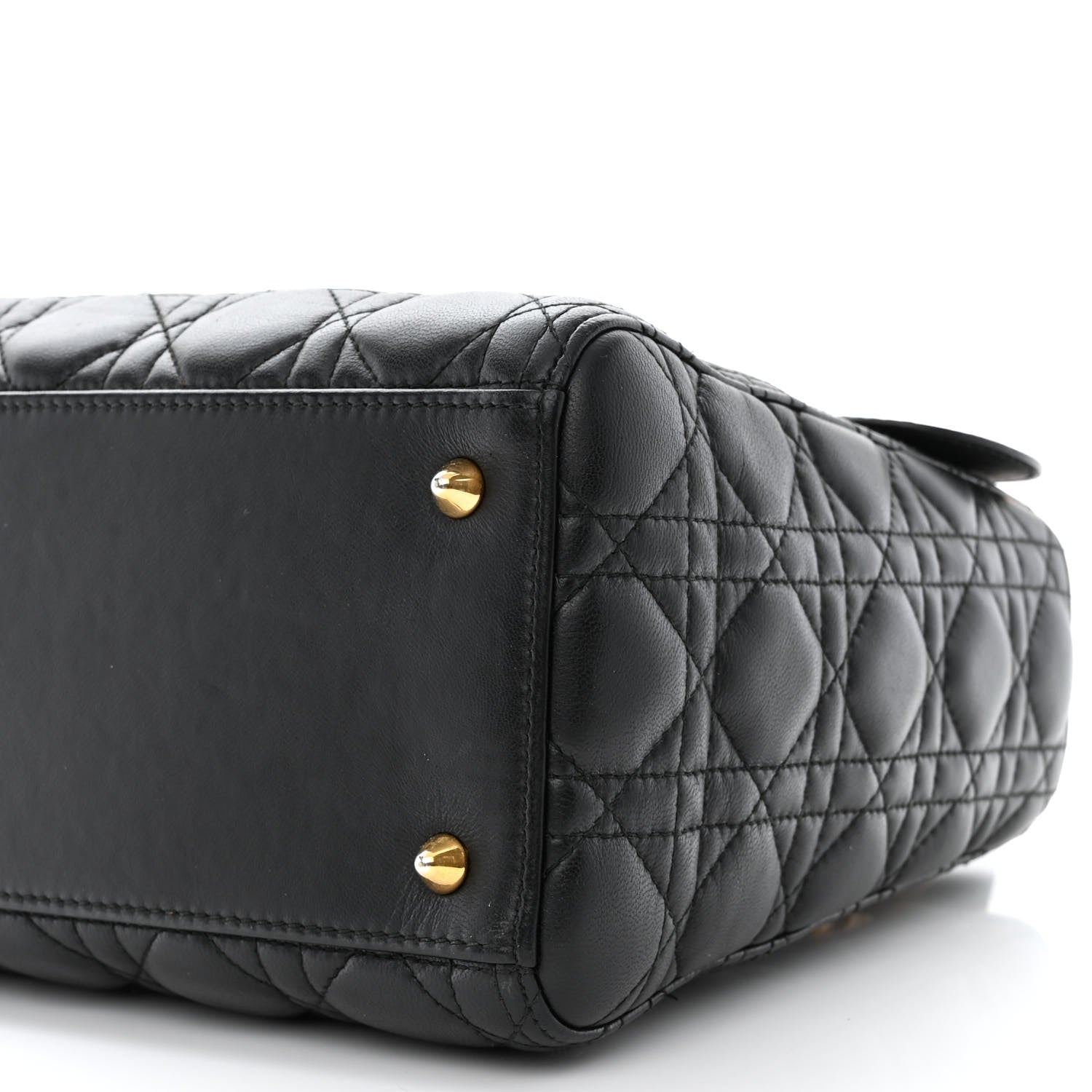 Christian Dior Lambskin Cannage Medium Lady Dior Black 10 of 11