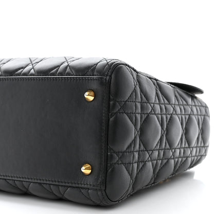Christian Dior Lambskin Cannage Medium Lady Dior Black 10 of 11