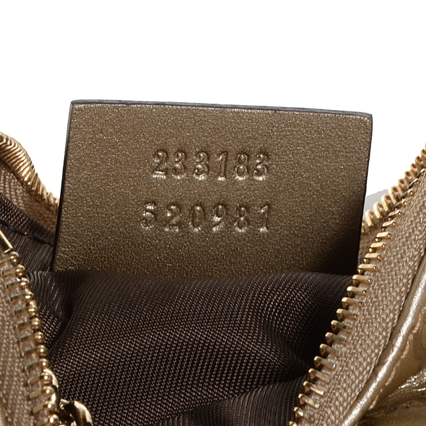 Metallic Microguccissima Key Case Golden Beige