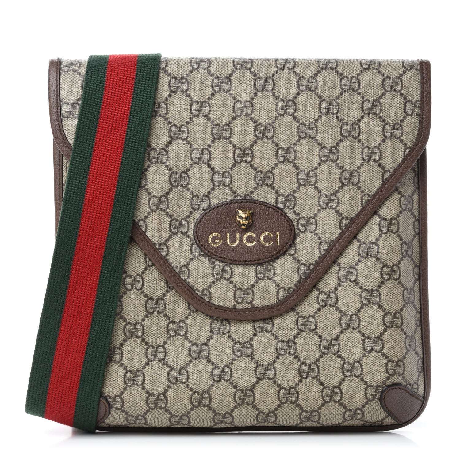 Gucci GG Supreme Monogram Web Medium Neo Vintage Flap Messenger Bag Beige New Acero 1 of 11