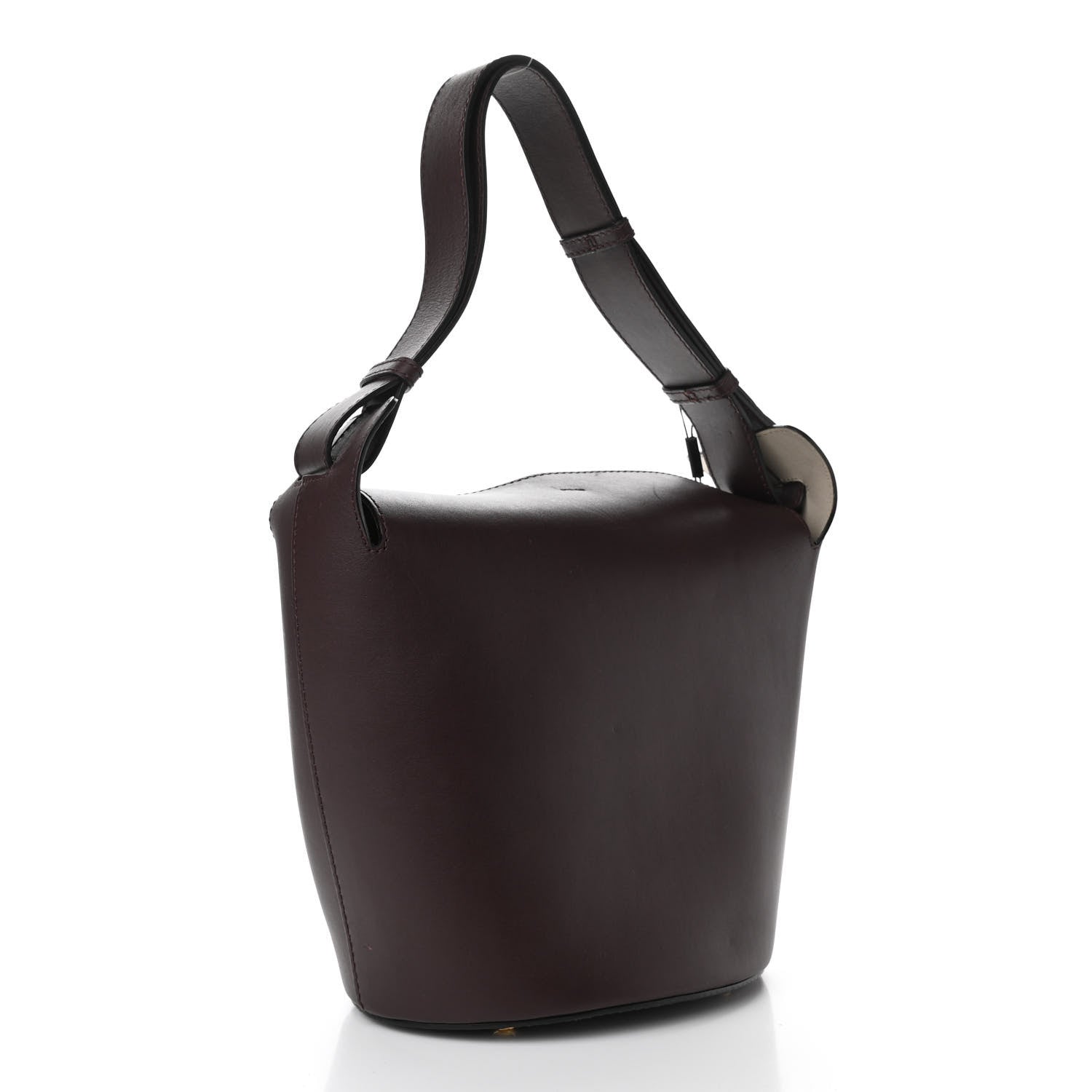 Burberry Supple Calfskin Medium Bucket Bag Burgundy 4 of 10