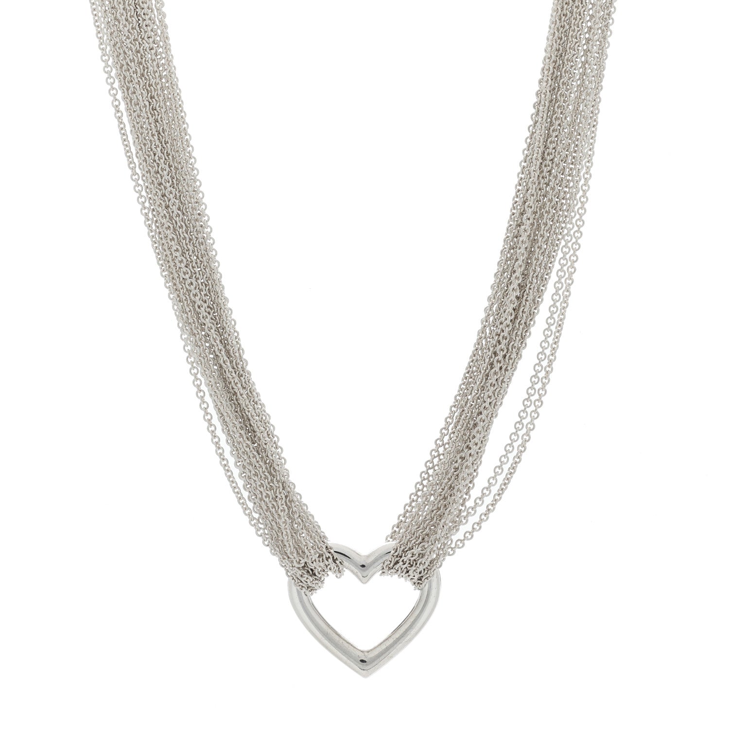 Tiffany Sterling Silver Heart Multi Chain Toggle Necklace 1 of 3