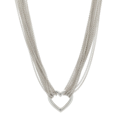 Tiffany Sterling Silver Heart Multi Chain Toggle Necklace 1 of 3